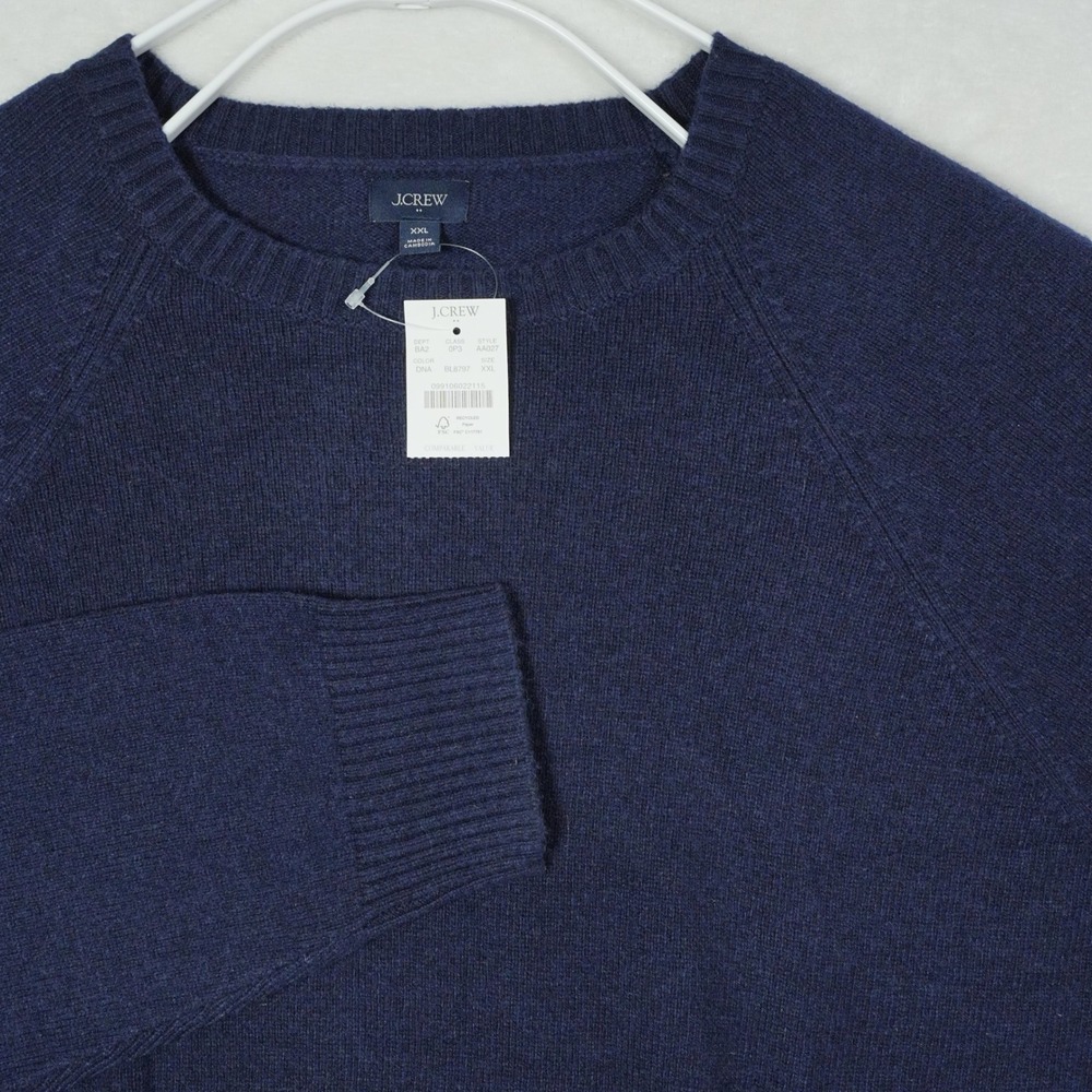 J.Crew Mens Lambswool Blend Crewneck‎ Sweater Navy Blue AA027 XXL NWT